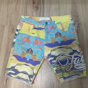 Original Fables Mens Unique Rare Colorful Jean Shorts SZ 32